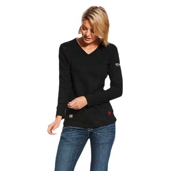 Ariat Women's FR AC Crew Top in Black